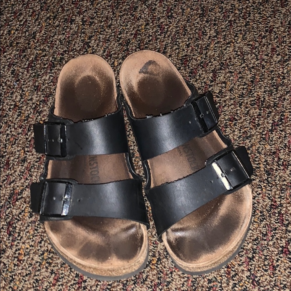 Black Leather Birkenstock Sandals